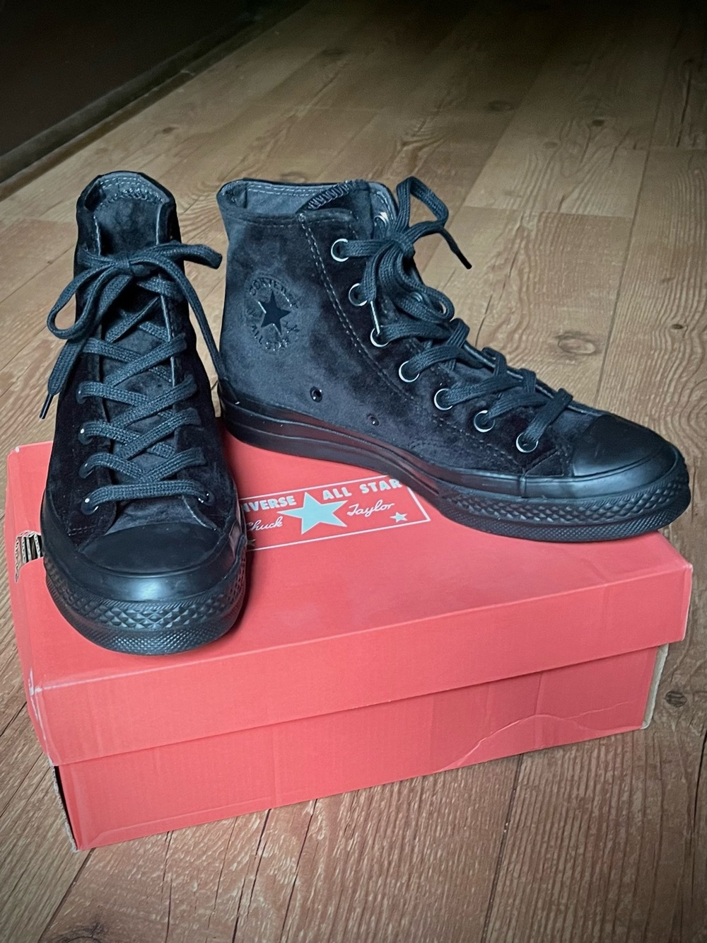 Rare Velvet Converse 70 Hi All Black